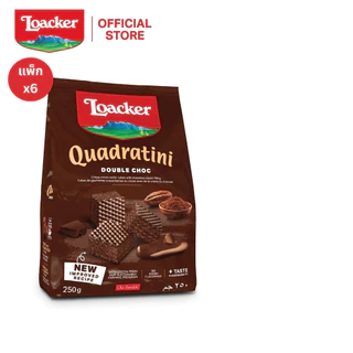 ล็อคเกอร์ ควอดราตินี ดับเบิ้ล ช็อก 250 กรัม แพ็ก 6 ชิ้น / Loacker Quadratini Double Choc 250 g x 6