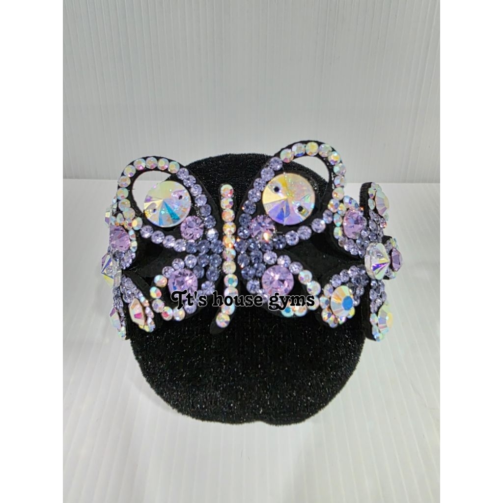 พร้อมส่ง‼️ ยางมงกุฎผีเสื้อ+ดอกไม้เพชร ยางเพชร  ยางผมมวย ยางมวยผม Hair2