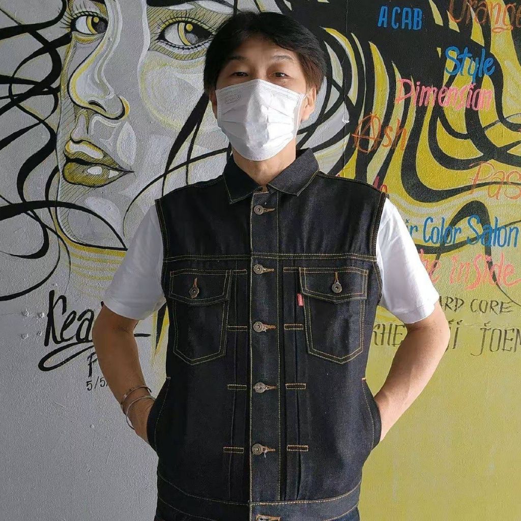 GUPEJEANS Vest 14oz kanakaya Denimเสื้อกั้กยีนส