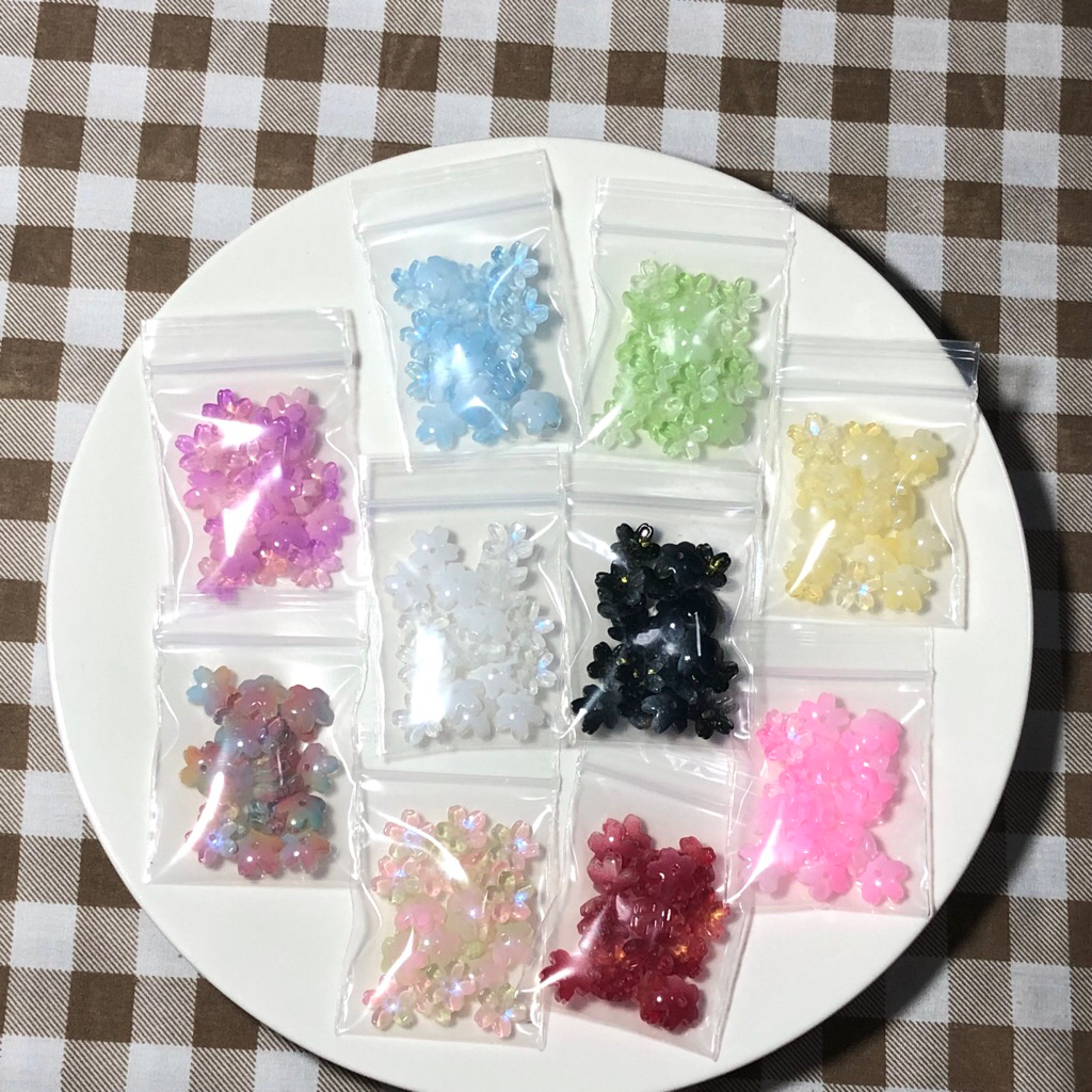 ดอกซากุระแก้ว 15ชิ้น พร้อมส่งจากไทย