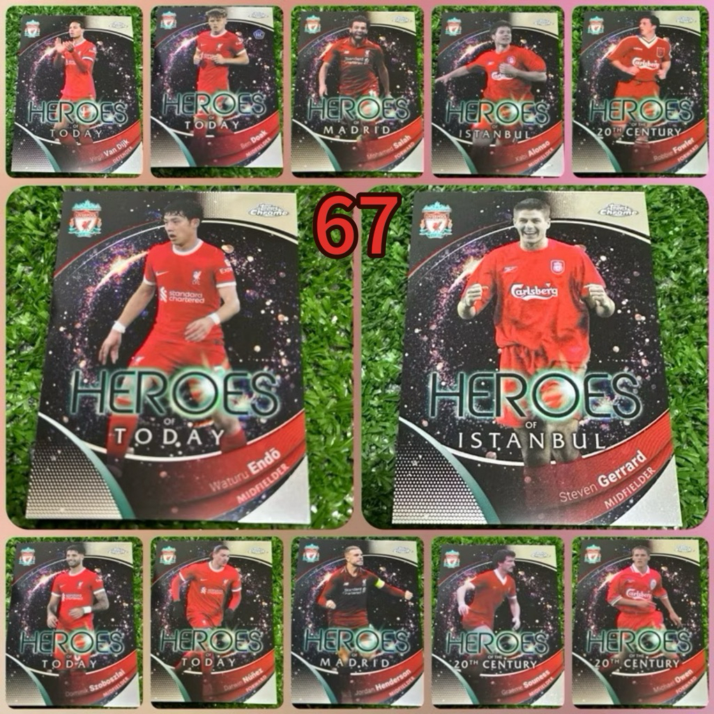 การ์ดบอลลิเวอร์พูล HEROES การ์ดแข็ง  จากกล่อง TOPPS LIVERPOOL FC CHROME 2024 ลิขสิทธิ์แท้