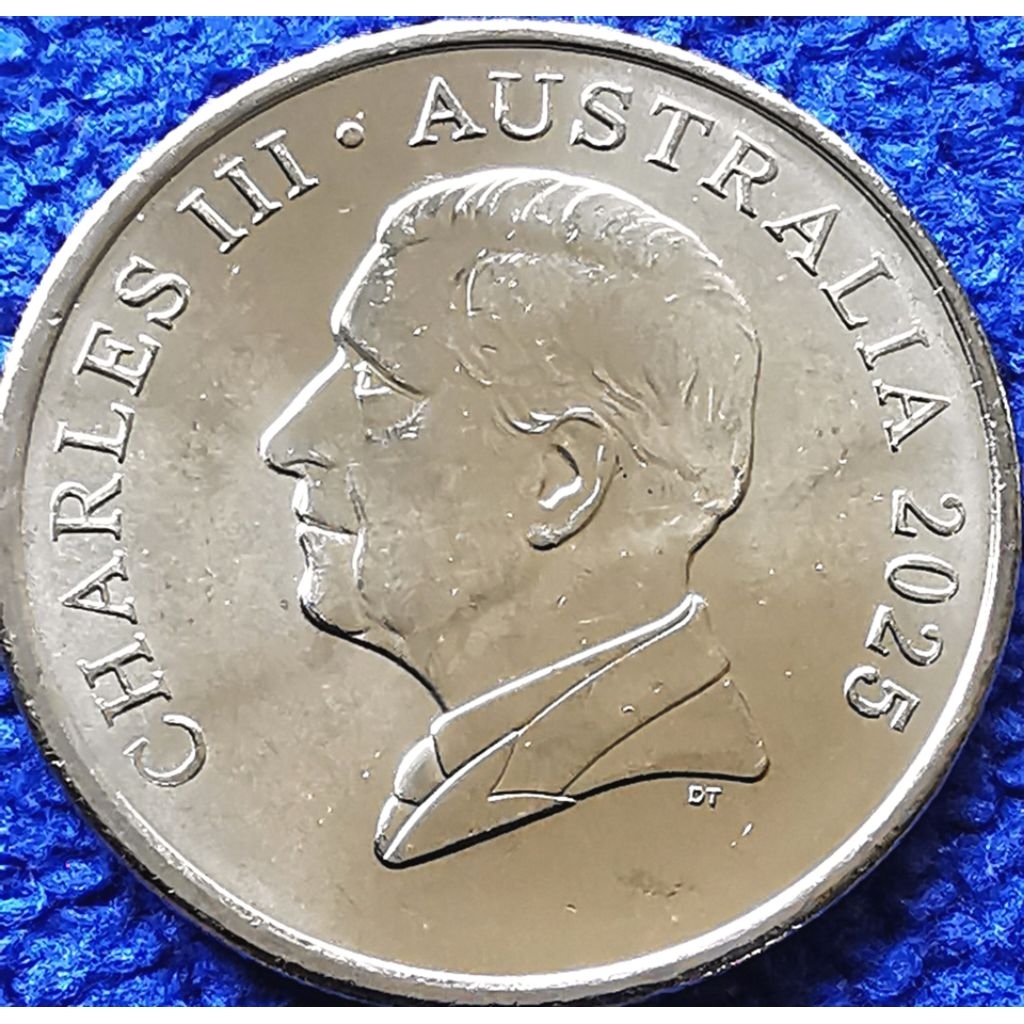 เหรียญ​ ออสเตรเลีย​ Australia, 5​ Cent​s, (รุ่น​ใหม่​Charles III), ​ #​0260, ไม่​ผ่าน​ใช้​ UNC​