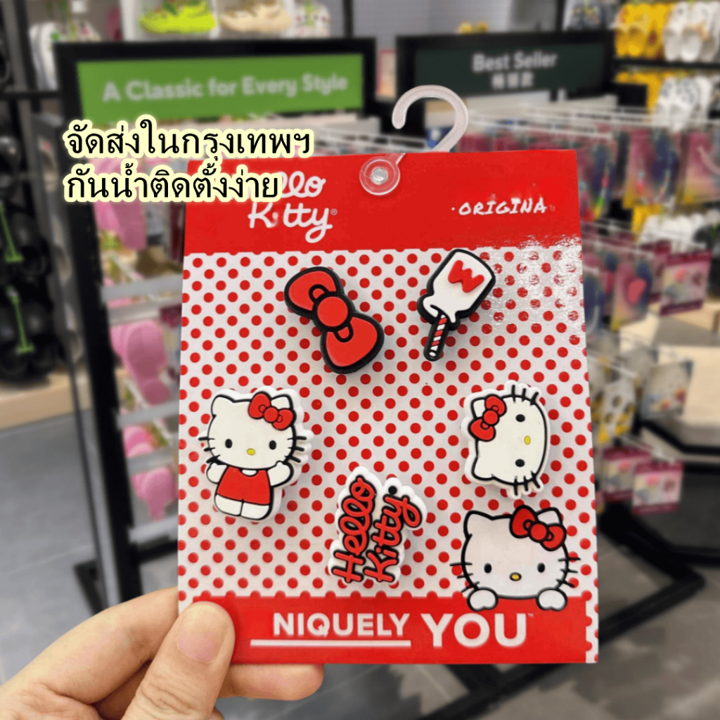 jibbitz crocs สวัสดีคิตตี้ kittycat ของแท้ DIY jibitz Shoes Charms คุณภาพสูง