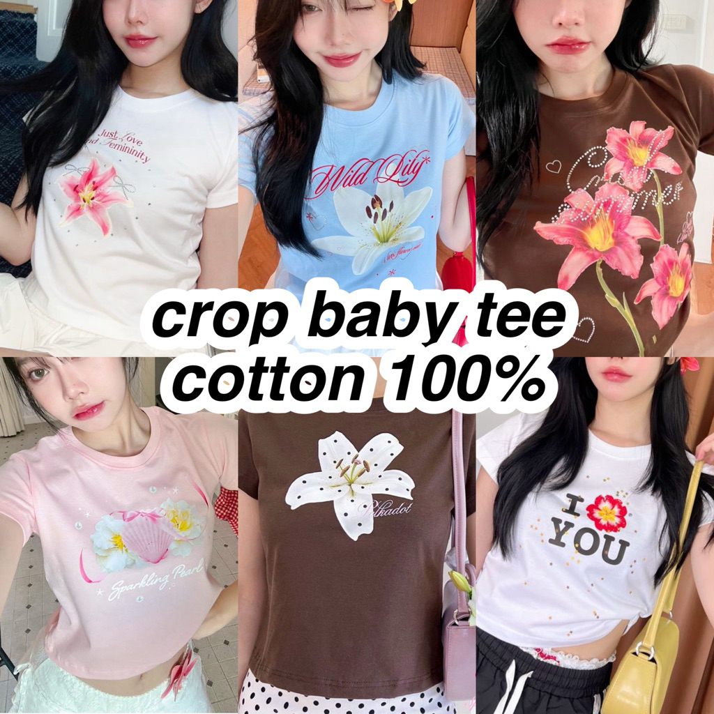 summer collection baby tee เสื้อครอป อก 34"