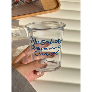 -แก้วตัวอักษรสีน้ำเงินเรียบง่าย/ความจุ 320 มล./อุปกรณ์ประกอบ…