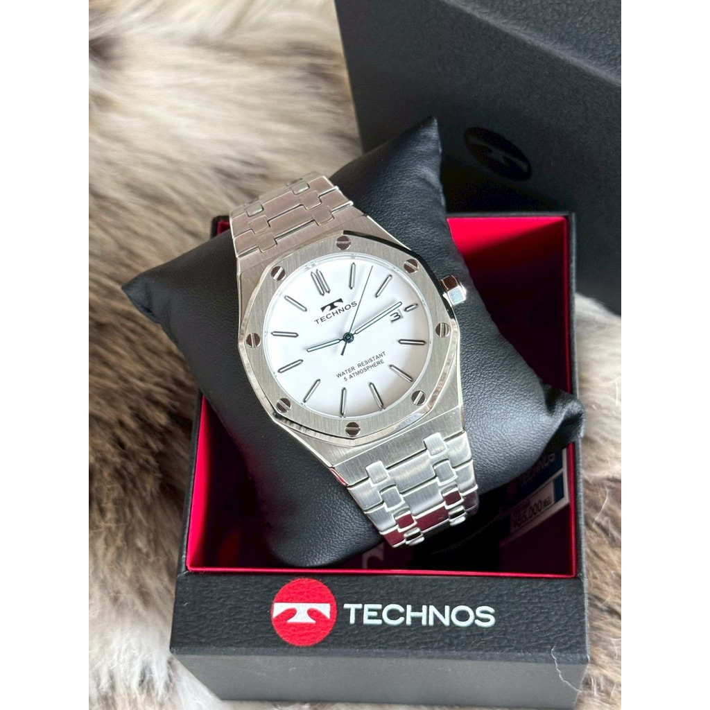 ⌚️Technos Swiss White Dial Date Unisex Watch