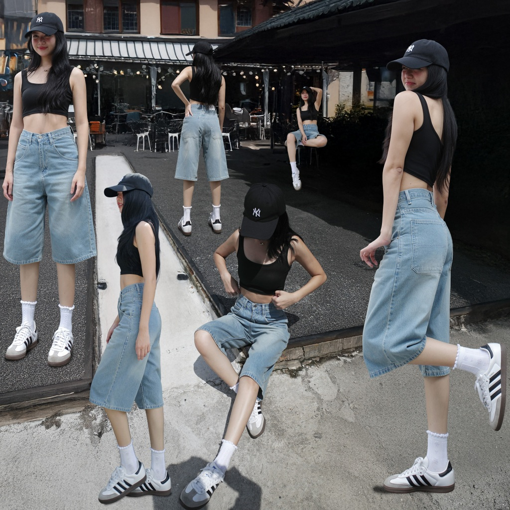 กางเกงยีนส์ 4 ส่วน ทรงตรง รุ่น Maziki Jeans