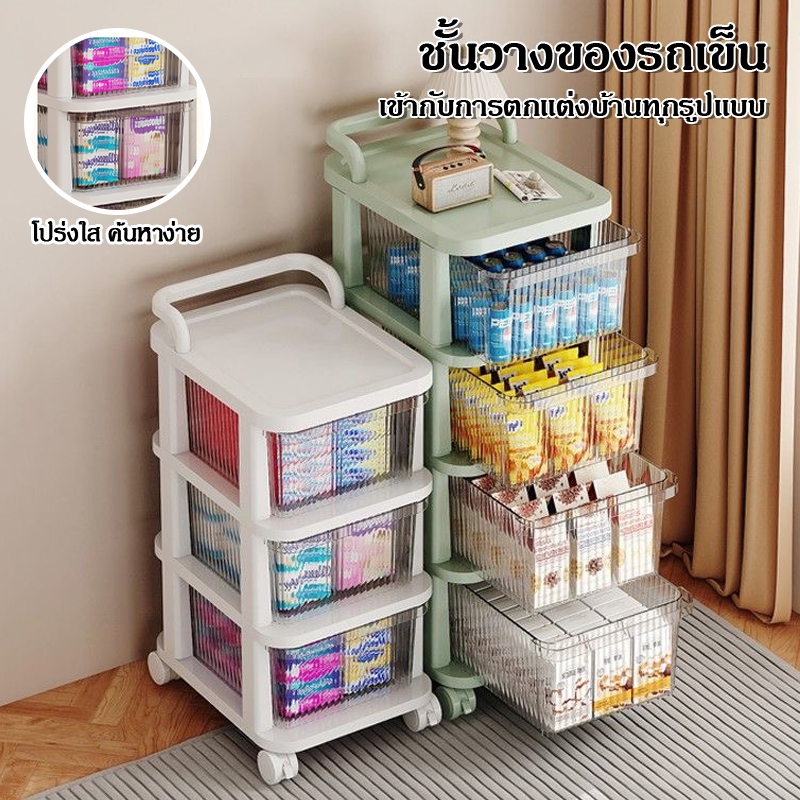 ตู้ลิ้นชักโรลเลอร์ พกพาสะดวก หลายชั้น (2-5 ชั้น) มีล้อและที่จับ ตู้เก็บของอเนกประสงค์