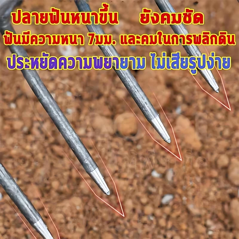คราดเหล็ก 7/9/11/13 ฟัน ด้ามไม้ กำจัดวัชพืช พรวนดิน thumbnail 6