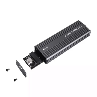 ELELAB กล่อง SSD ภายนอก M.2 10Gbps NVMe/SATA อะลูมิเนียม USB-C+สาย A+C รองรับ M Key/B&M Key 2230/2242/2260/2280