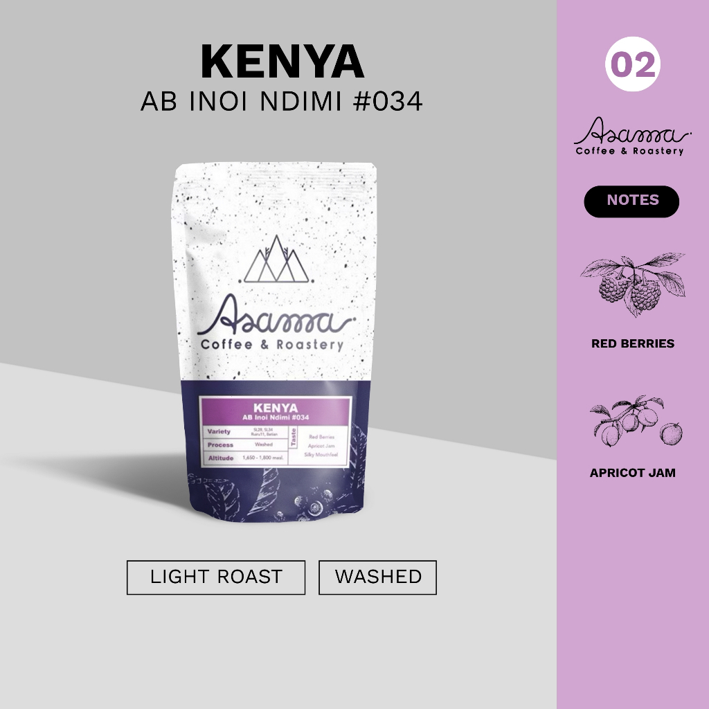 02. เมล็ดกาแฟคั่วอ่อน Kenya Inoi Ndimi #034 200 กรัม