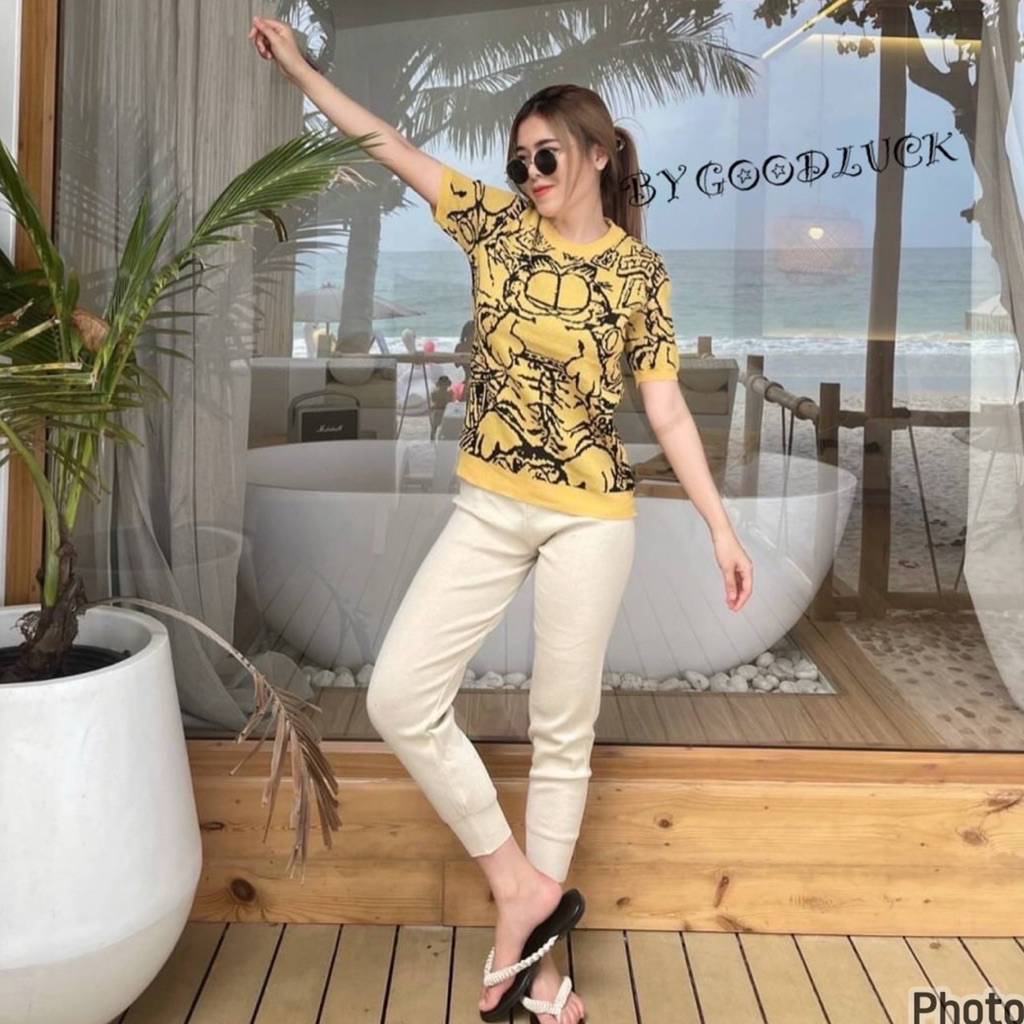 ✔️รุ่น BK 54   ♥︎sᴇᴛ 2 ชิ้น   งานไหมพรม เซตเสื้อและกางเกง