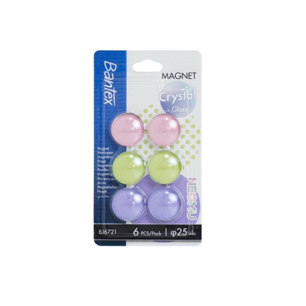 Bantex แม่เหล็กติดกระดาน แม่เหล็กติดตู้เย็น แม่เหล็ก แก้วคริสตัลสีพาสเทล ตัวดูด ตัวเกาะ Magnets