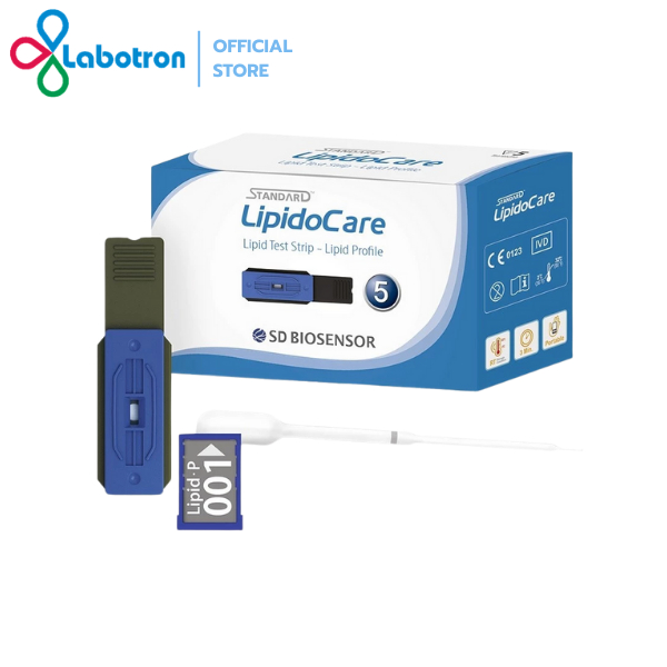 แถบตรวจระดับไขมัน Lipidocare Lipid Profile 6 พารามิเตอร์ (บรรจุ 25 แถบทดสอบ/กล่อง)