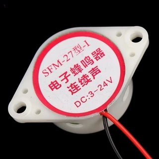 SFM-27 สีดำ/สีขาว DC3-24V Active Buzzer Electronics บัซเซอร์ ออด สัญญาณเสียงเตือน เสียงดังยาวต่อเนื่อง 3-24VDC L336