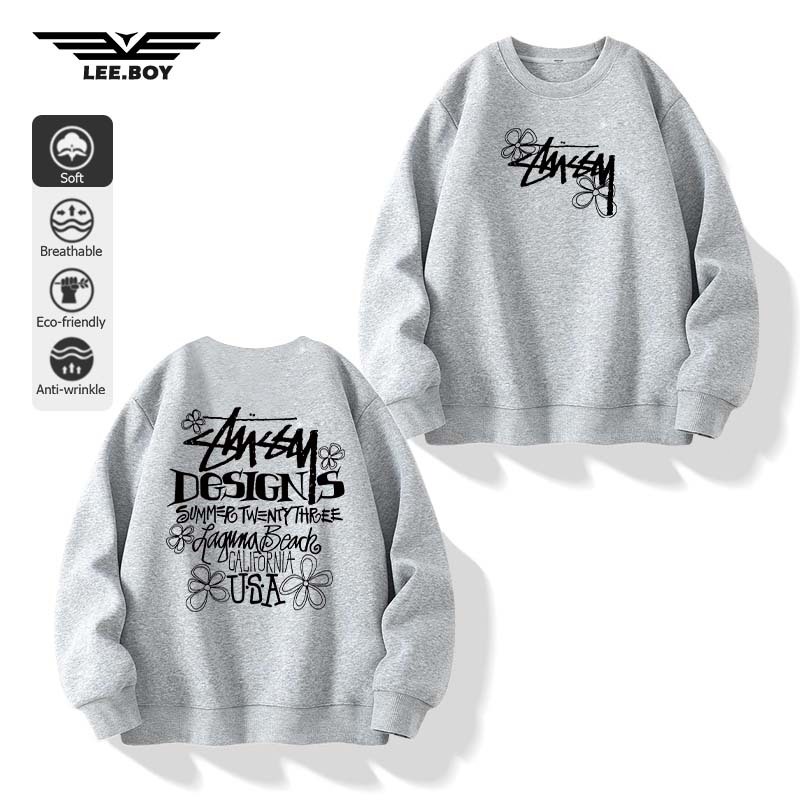 Sweatshirts พิมพ์อินเทรนด์ที่เรียบง่าย หลวมและสะดวกสบาย ตัดเย็บดี ผู้ชายยาว เสื้อหนาว มี 5 สี (ส่งเร็ว จัดส่งจากไทย)
