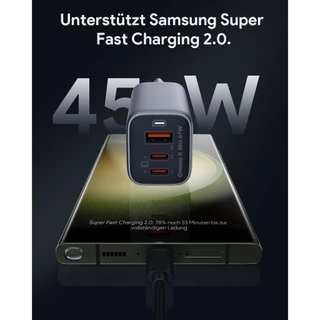 [สำหรับ iPhone 17] AUKEY PA-B6U หัวชาร์จเร็ว 67W GaN 3 Port รองรับ UFCS PD QC