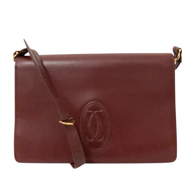 กระเป๋า CARTIER MUST DE CARTIER VINTAGE BURGUNDY SHOULDER BAG แท้