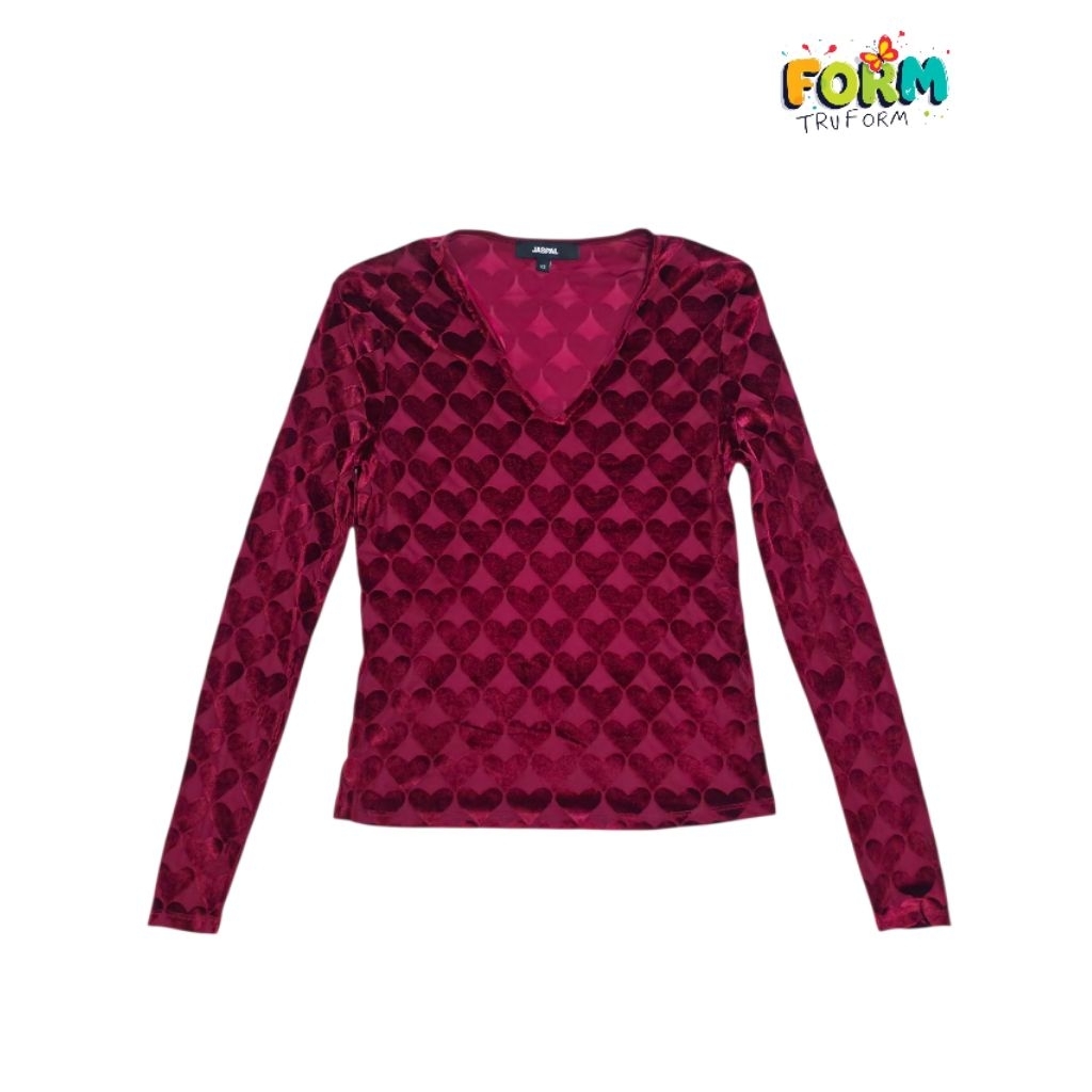 Jaspal เสื้อผู้หญิง เสื้อผู้หญิงสีแดง เสื้อผู้หญิงแขนยาว size  xs