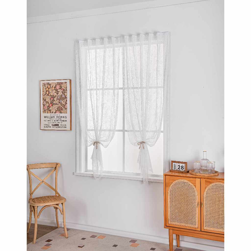 แนะนำ ผ้าม่าน ผ้าม่านโปร่งลายดอกไม้ ผ้าม่านตีนตุ๊กแก สไตล์มินิมอล  ผ้าม่านประตู ไม่ต้องเจาะผนัง ติดตั้งง่าย มี แถมฟรีตีนตุ๊กแก ราคาพิเศษ มีเก็บเงินปลายทาง