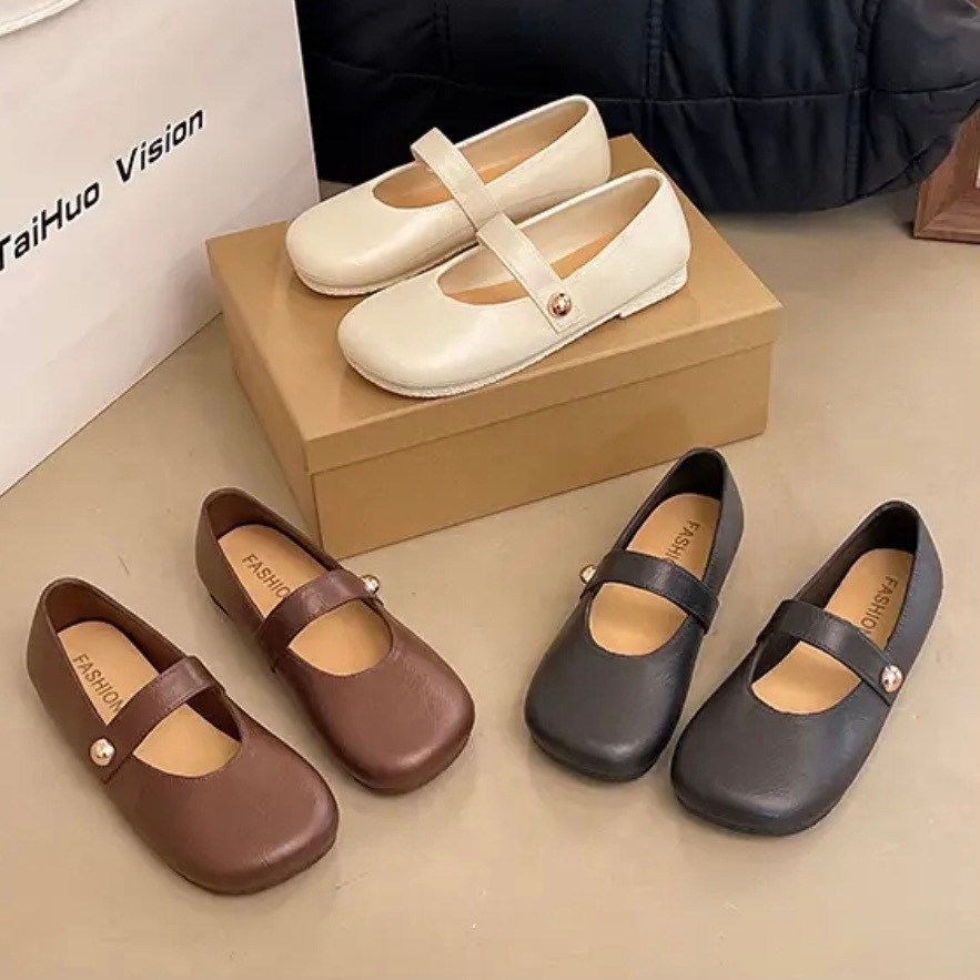 พร้อมส่งจากไทย【0824】รองเท้าMARY JANEโซคิวท์ใส่สบายๆกลางแจ้งน่ารักสุดๆ