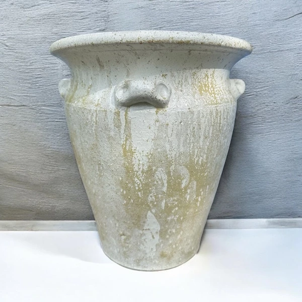 Flowerpot กระถางดินเผาปากบานเล็ก วินเทจสไตล์ มีหู 4 หู ขนาด 23 x 27 cm.