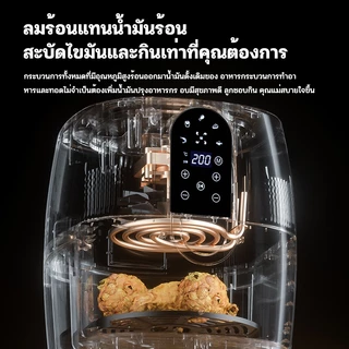 👍ความจุขนาดใหญ่👍Air fryer รุ่นใหม่! หม้อทอด เครื่องทอด หม้อทอดไร้น้ำมัน 6L หม้อทอดไร้น้ำมันเอนกประสงค์แบบมั