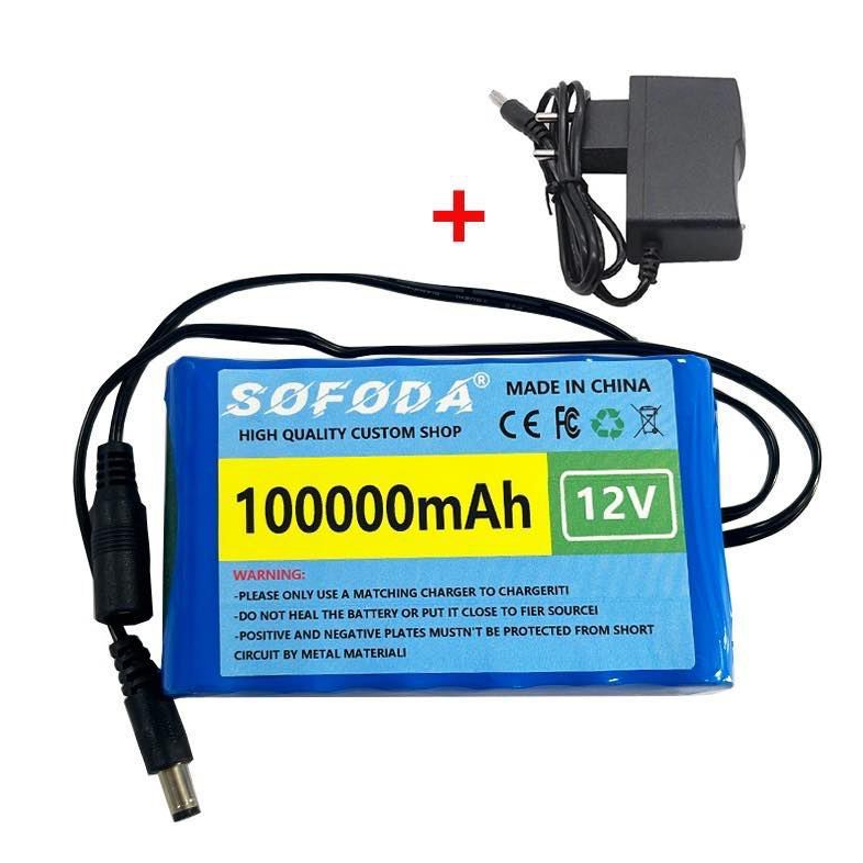 แบตเตอรี่ลิเธียม 12V 30AH/100AH  แบตเตอรี่ 1000W E-bike 12.6V BMS + charger แบตเตอรี่แท้  แบตเตอรี่ร