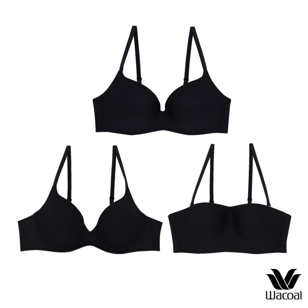 Wacoal Surprise Bra set 3 ชิ้น เสื้อชั้นในวาโก้ รุ่น WB9V02, WB9V07, WB9V09 สีดำ (BL)