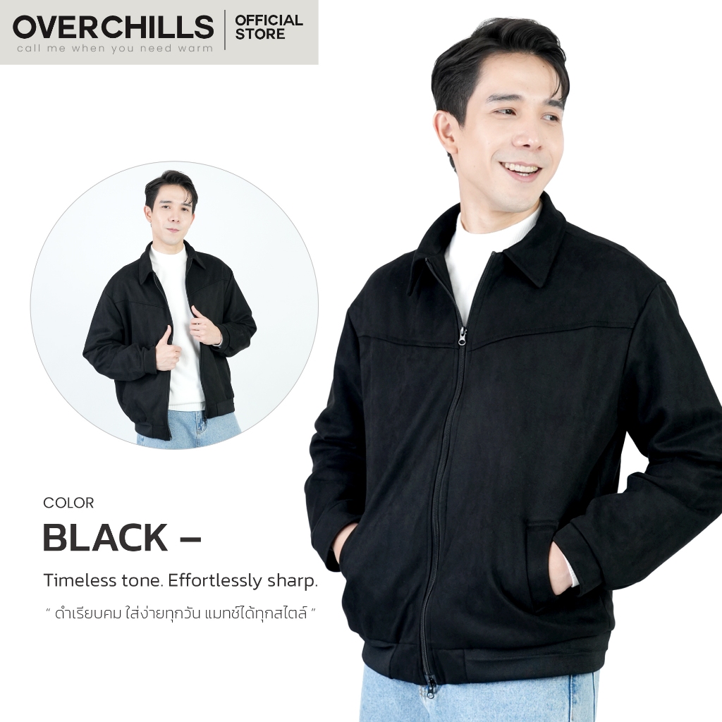 Overchills เสื้อแจ็คแก็ตผู้ชาย หนังกลับ แขนยาว ใส่ได้ทุกสภาพอากาศ - รูปที่ 5
