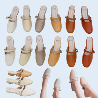 ALIN รองเท้าคัชชูเปิดส้น สูง 1นิ้ว รุ่นกีวี่ หนังนิ่มใส่สบาย…