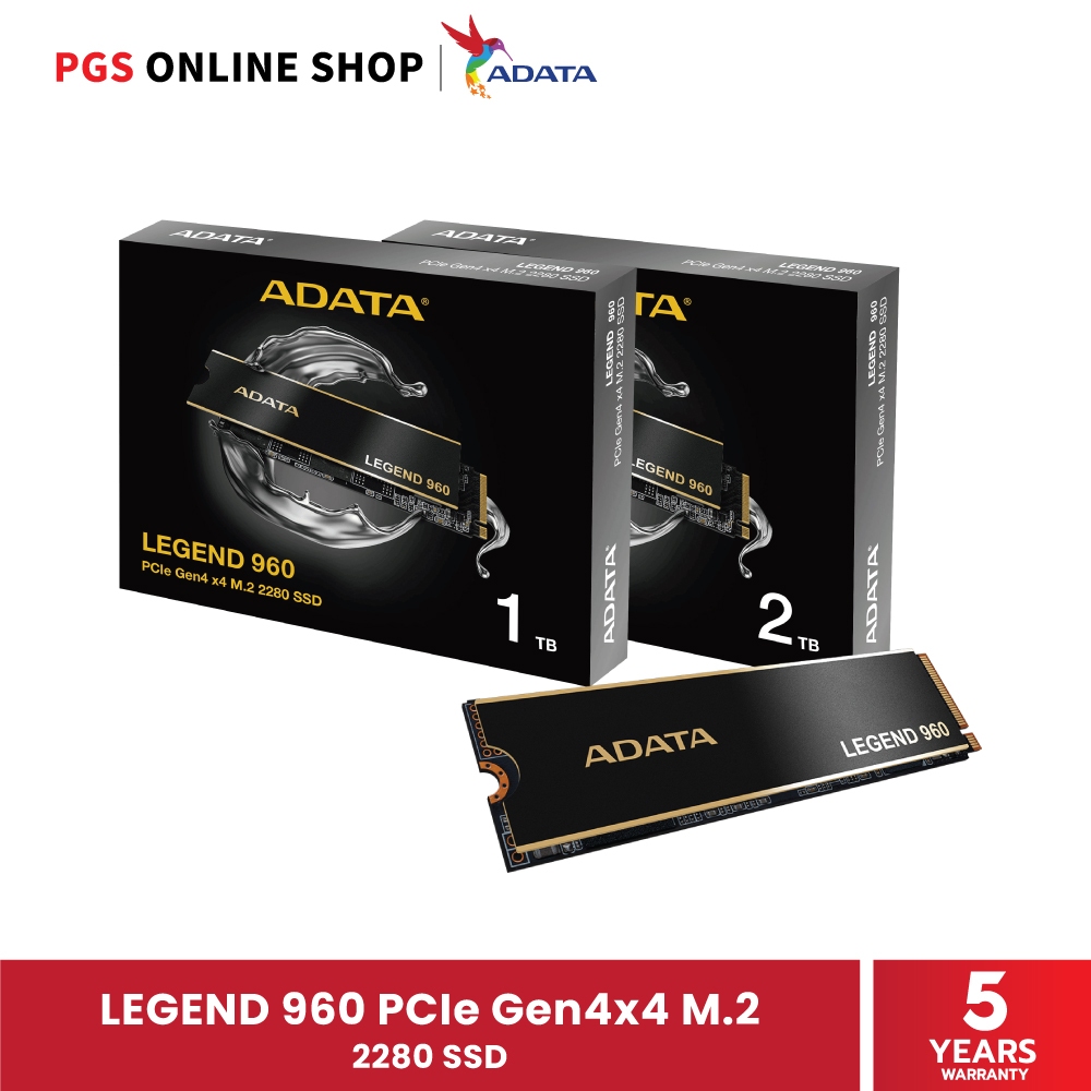 ADATA LEGEND 960 PCIE GEN4 x4 M.2 2280 SSD 3D NAND (เอสเอสดีภายใน) ความจุ 1TB/2TB