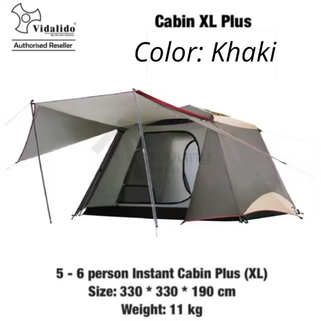 🔥พร้อมส่ง🔥Vidalido Instant Cabin Tent Size L และ XL เต็นท์กางอัตโนมัติ ขนาดใหญ่ 4-5 คน กางง่ายเพียง 5 นาที