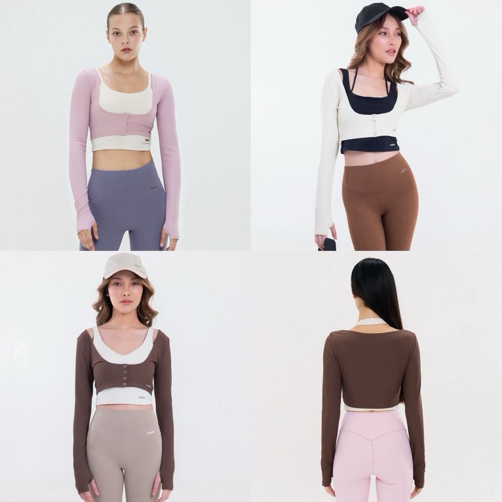 Lunar Gymwear - Gigi Crop-พร้อมส่งแล้วสวยมาก เสื้อคลุมครึ่งตัว แขนยาว สวมทับกันโป๊ ใส่ง่ายได้กับทุก Bra