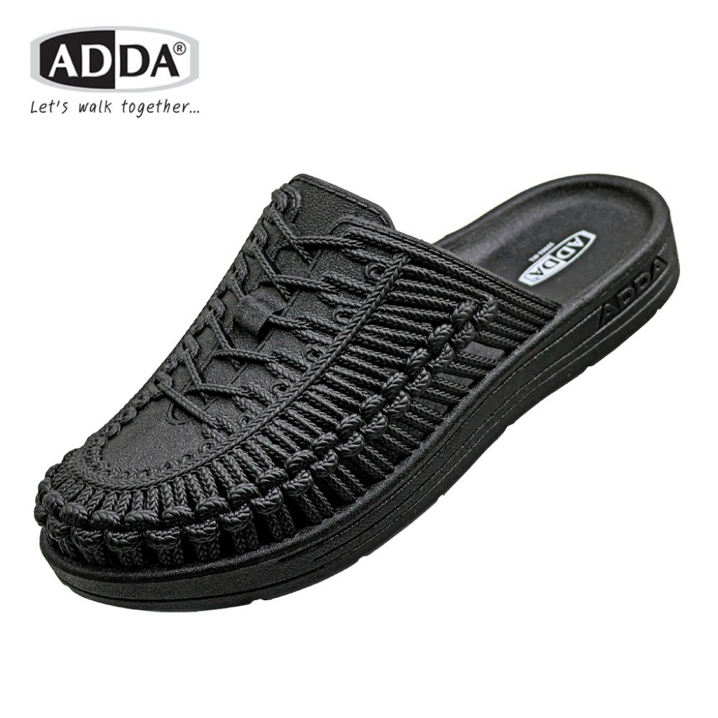 รองเท้าแตะADDAรุ่น19901-M1 รองเท้ายางเปิดส้นสวมใส่ลำลองสไตน์ฮิต รวดลายทันสมัย สวมใส่สบายเท้า สีดำมีไ