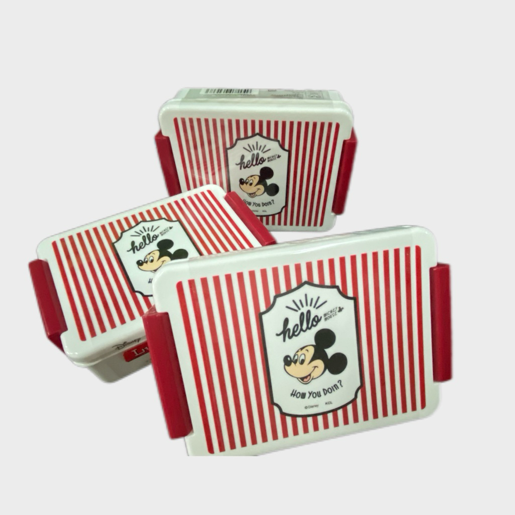 กล่องเก็บอาหาร Mickey mouse กล่องอาหารกลางวันปิคนิค กล่องใส่ผลไม้ Snack box/Lunch box 1 ใบ