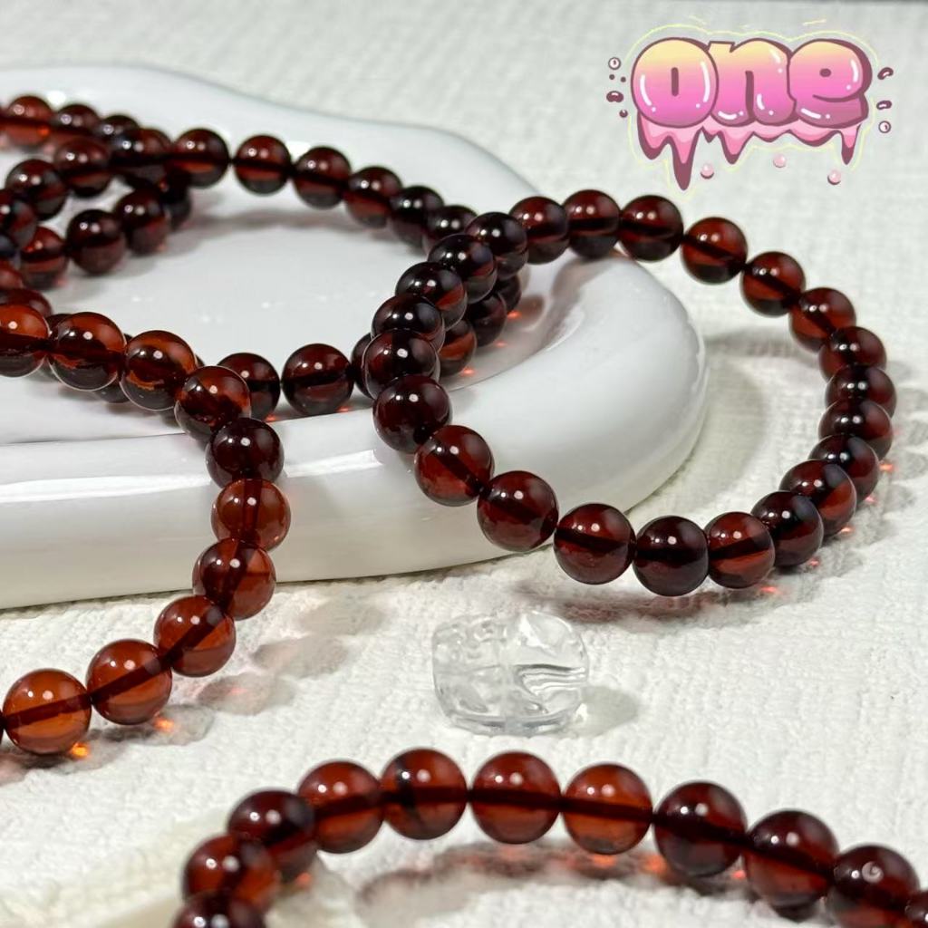 อำพันแดงแท้ (Red Amber) อำพันแดง อำพันพม่า อำพันแท้ หายาก ธรรมชาติ แท้100% ขนาด8 มิล