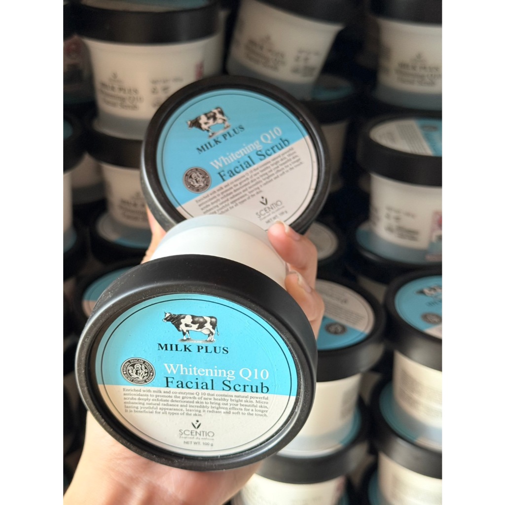 Scentio Milk Plus Whitening Q10 Facial Scrub 100g.