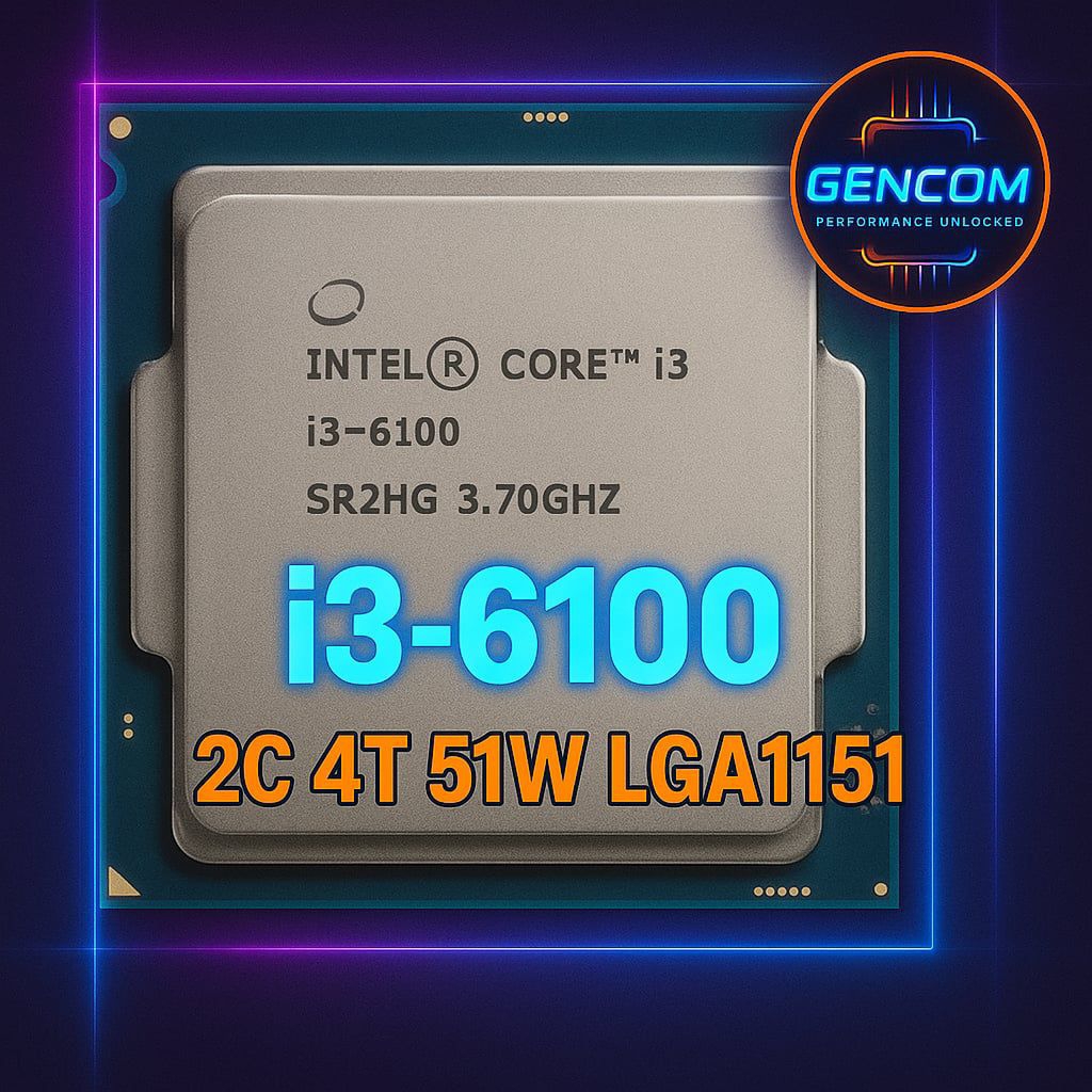 ซีพียู CPU Intel Core i3-6100 3.7GHz 2คอ4เทรด LGA 1151 ฟรีซิลิโคน1ซอง i3 6100