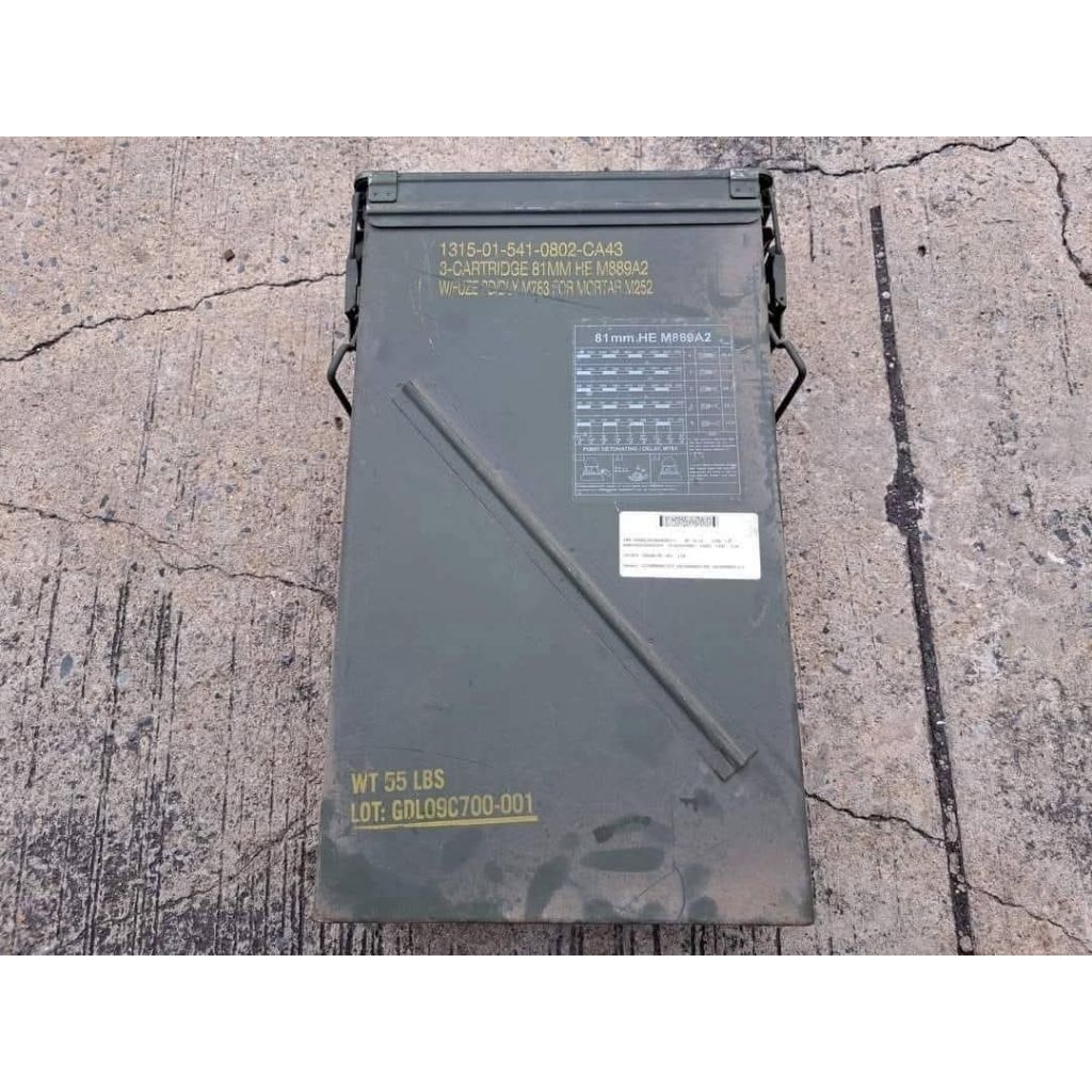 81mm Tall Ammo Can HE M889A2 Military Surplus