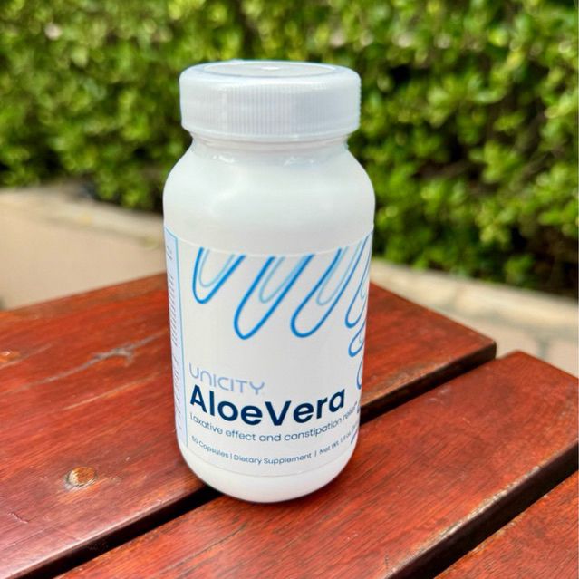 Aloe Vera ว่านหางจระเข้ unicity ช่วยระบบการย่อยอาหาร ล้างลำไส้  1กระปุก 50แคปซูล #Expire 2027