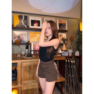 Polar.bkk || รุ่น Jennie shorts กางเกงขาสั้น กางเกงขาสั้นโรเชฟ ดีเทลกระเป๋าเหลี่ยม กางเกงขาสั้นสีน้ำตาล
