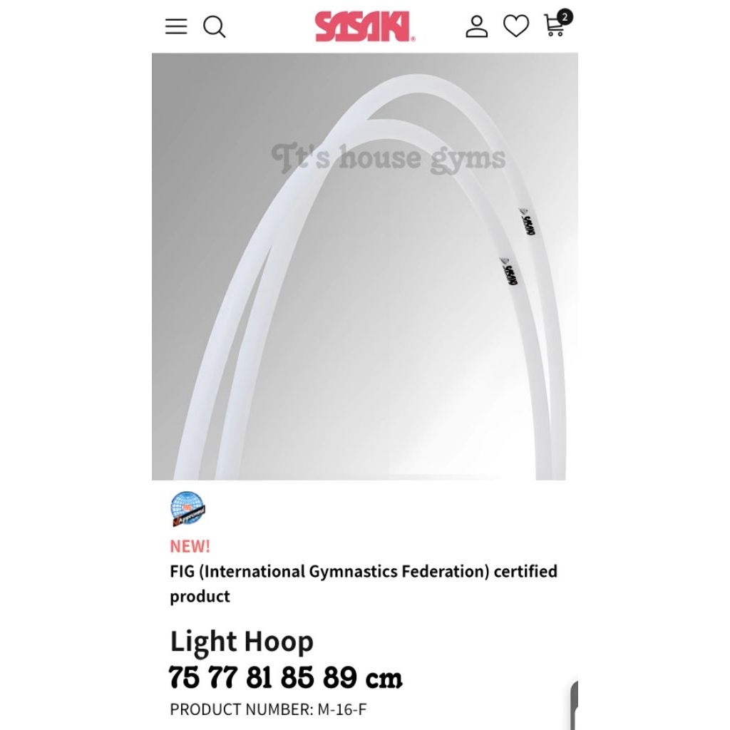 พร้อมส่ง‼️ Sasaki ห่วงยิมนาสติก รุ่น Light Hoop M-16-F