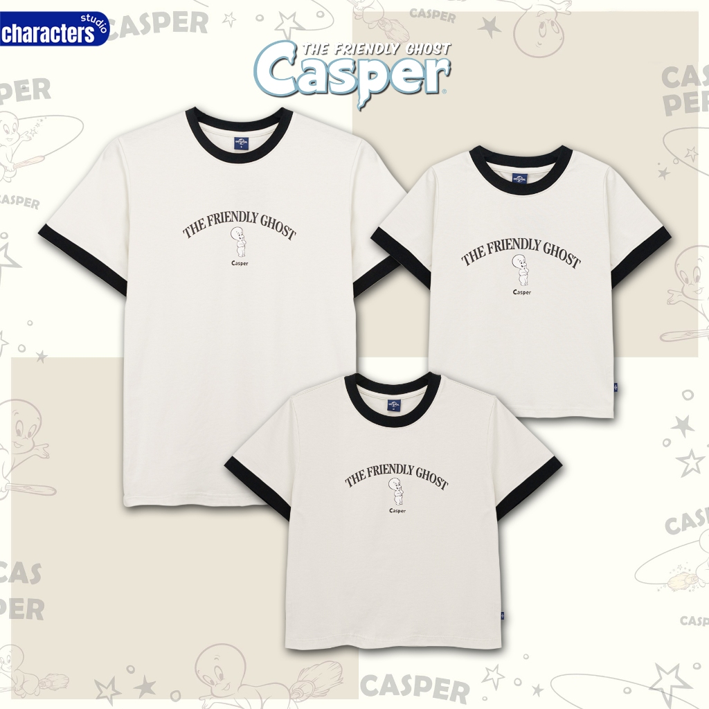 Universal Studio เสื้อครอบครัว ผู้ใหญ่&ครอป&เด็ก แคสเปอร์(Casper) ผ้าCotton 100% สินค้าลิขสิทธิ์แท้ 