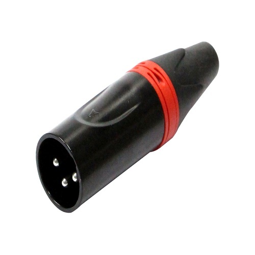 ปลั๊ก XLR ตัวผู้ 3P สีแดงต่อสาย E002C Red Pack
