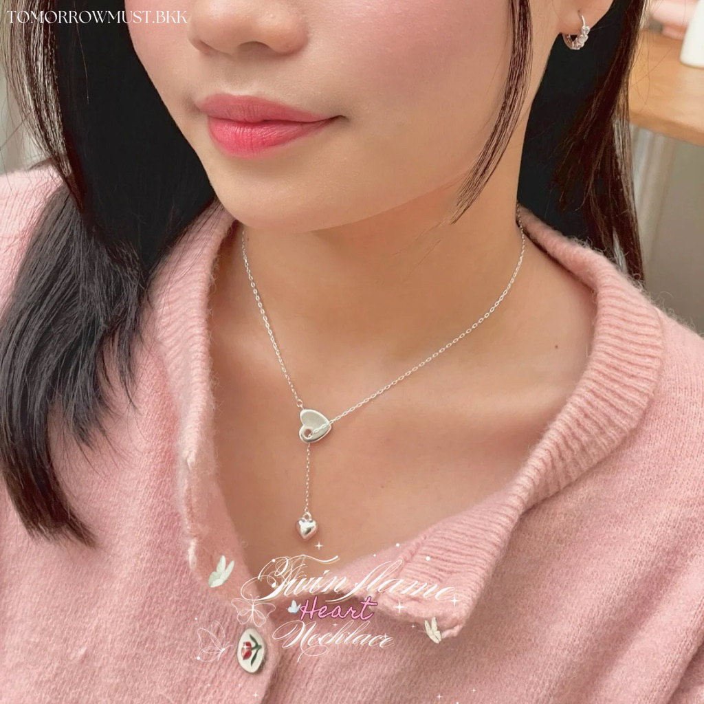 🎀✨🧸 Twin flame heart necklace 🧸✨🎀