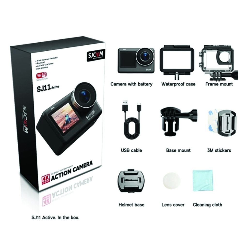 SJ CAM SJ11 Active คุ้มค่ามากๆ แถมเพิ่มฟรี  แท่นชาร์จ + แบตอีก 1ก้อน