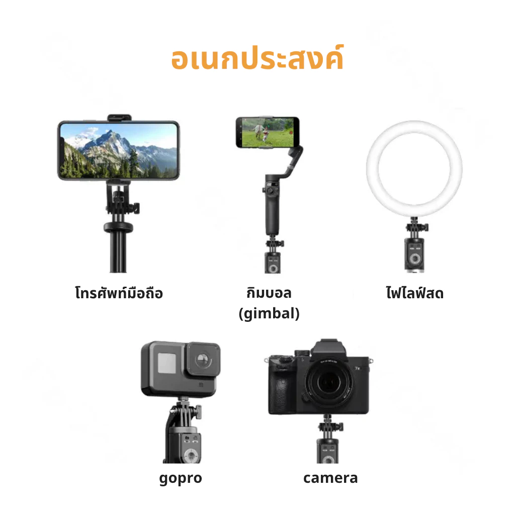 ไม้เซลฟี่ tripod/ขาตั้งกล้องโทรศัพท์บลูทูธ Gochek SS100 สำหรับถ่ายรูป/วิดีโอ อเนกประสงค์ อุปกรณ์เสริมสำหรับการเซลฟี่ thumbnail 3