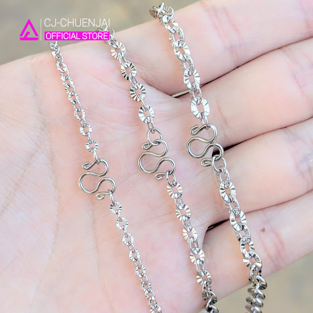 CJ สร้อยคอลายโซ่เพชร สีเลส มี4ขนาด สแตนเลสทองเลเซอร์ ไม่ลอกไม่ดำ