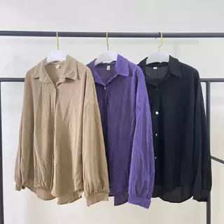 ใหม่ เสื้อคลุมแขนยาว เสื้อเชิ้ต ผ้าลูกฟูก ทรงหลวม ผ้าดี ใส่สบาย สไตส์เกาหลี